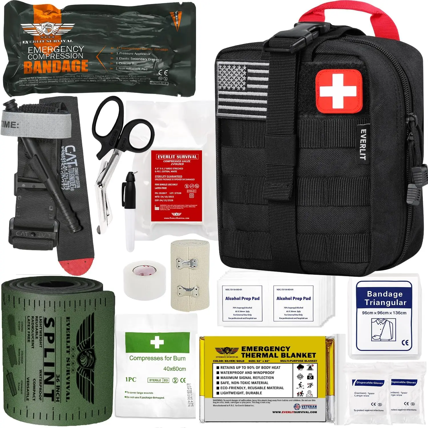 Military Tactical First Aid Kit with Tourniquet and Splint for Emergency Wound Control
Military Tactical First Aid Kit with Tourniquet and Splint for Emergency Wound Control