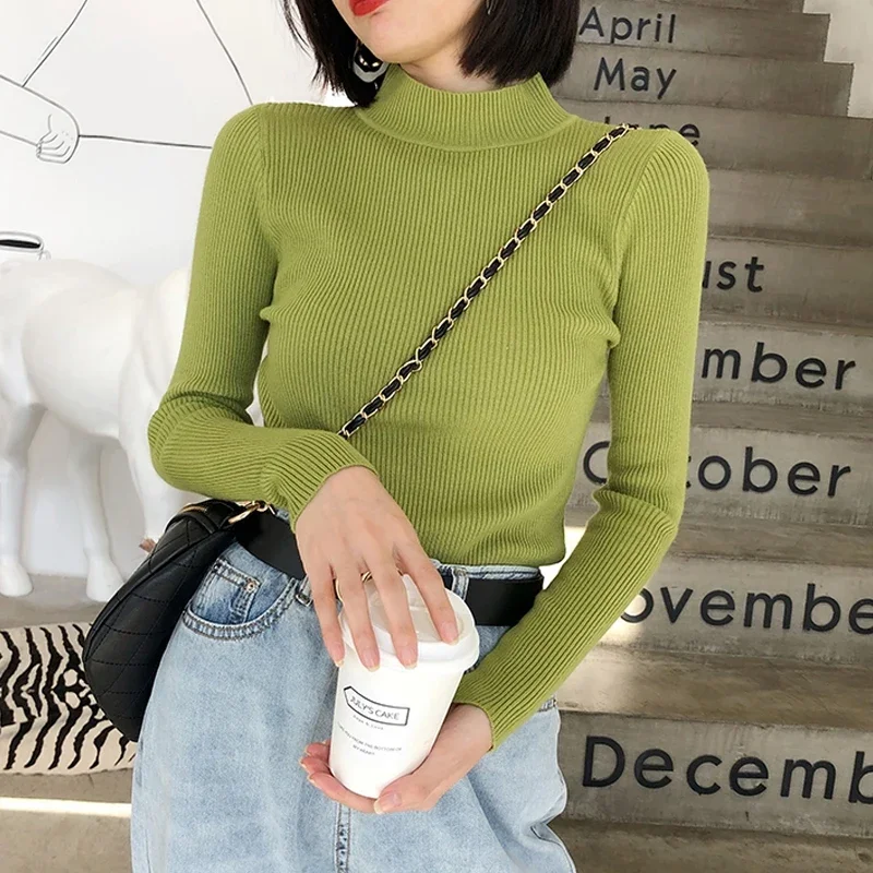 Autumn Long Sleeve Pullover Casual Thin Knitted Tops Half High Collar Sweater 2023 Fashion Solid Slim Women Clothes Jumper 27972
Autumn Long Sleeve Pullover Casual Thin Knitted Tops Half High Collar Sweater 2023 Fashion Solid Slim Women Clothes Jumper 27972
