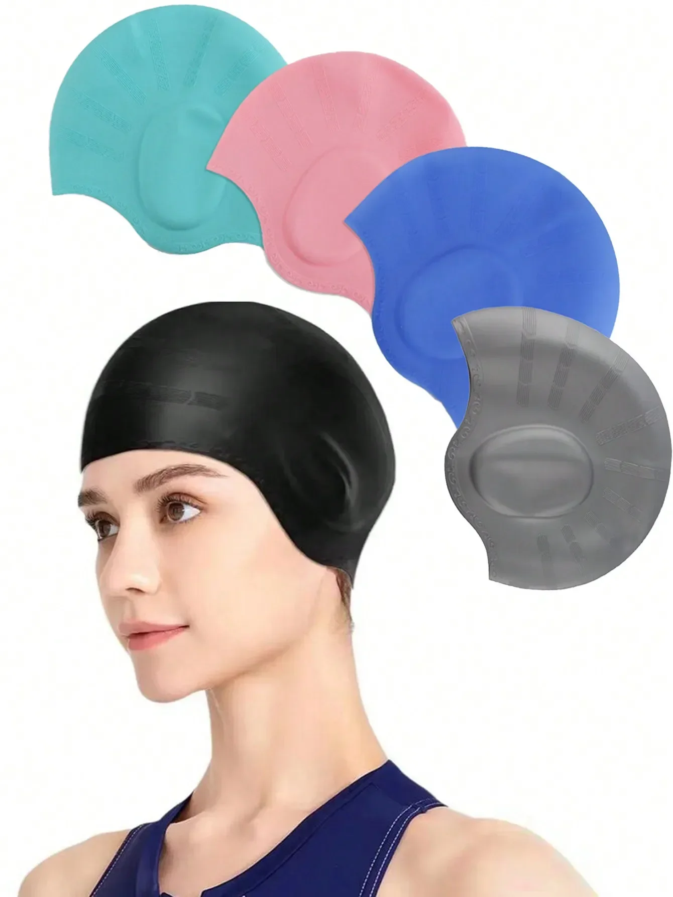 2026 1pc Silicone Swim Cap With Ear Pockets, Suitable For Adults And Teenagers - Protects Long Hair, Highly Elastic, Essential For Beach, Beach Accessories, Pool Floats
2026 1pc Silicone Swim Cap With Ear Pockets, Suitable For Adults And Teenagers - Protects Long Hair, Highly Elastic, Essential For Beach, Beach Accessories, Pool Floats