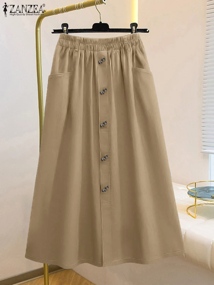 ZANZEA Summer Elastic Waist Faldas Saia Stylish Women Skirts Casual Jupe Solid Midi Skirt Elegant A Line Work OL Sundress 2025
ZANZEA Summer Elastic Waist Faldas Saia Stylish Women Skirts Casual Jupe Solid Midi Skirt Elegant A Line Work OL Sundress 2025