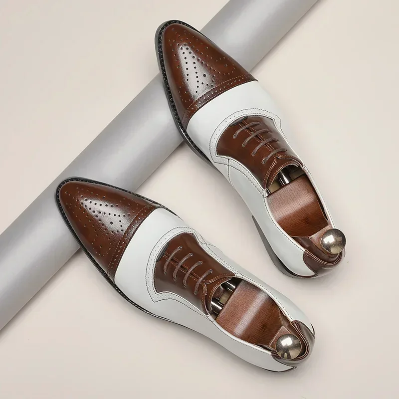 New Brogue Shoes for Men Dress Shoes Lace-up Pointed Toe Business Formal Shoes Men Size 38-46
New Brogue Shoes for Men Dress Shoes Lace-up Pointed Toe Business Formal Shoes Men Size 38-46