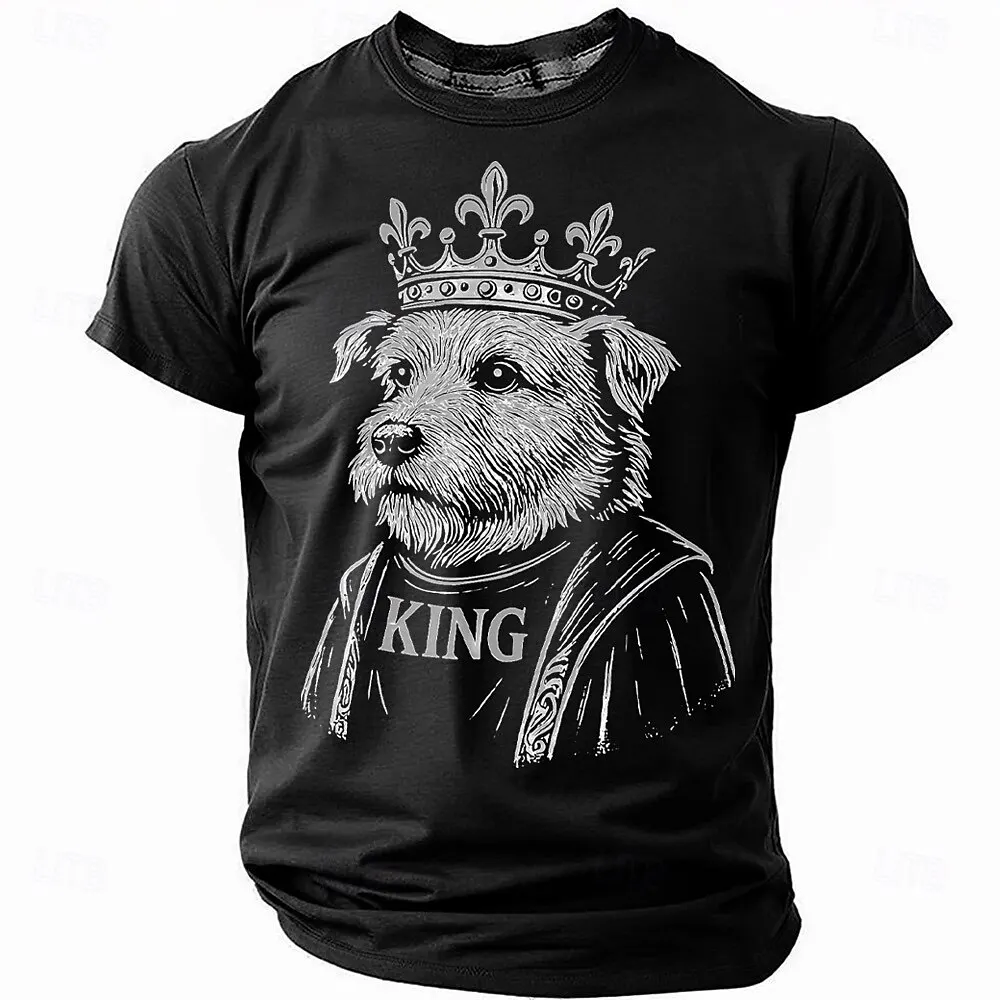 3D Print Dog King Pattern Men's T-Shirt Simple Design Daily Casual Short Sleeve Tees Summer Outdoor Fitness Sports Wear For Male
3D Print Dog King Pattern Men's T-Shirt Simple Design Daily Casual Short Sleeve Tees Summer Outdoor Fitness Sports Wear For Male