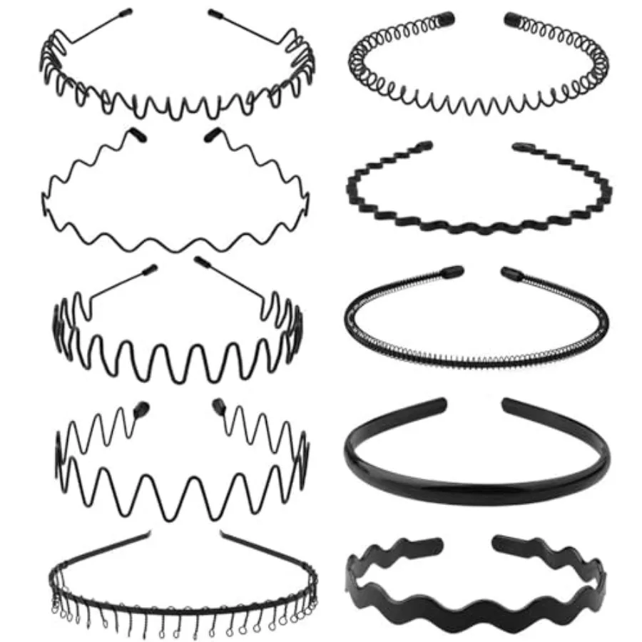 Metal Headbands for Men, Wavy Headband Perfect for Daily Hair Management, Workout, Running and Face Washing 10 Pack
Metal Headbands for Men, Wavy Headband Perfect for Daily Hair Management, Workout, Running and Face Washing 10 Pack