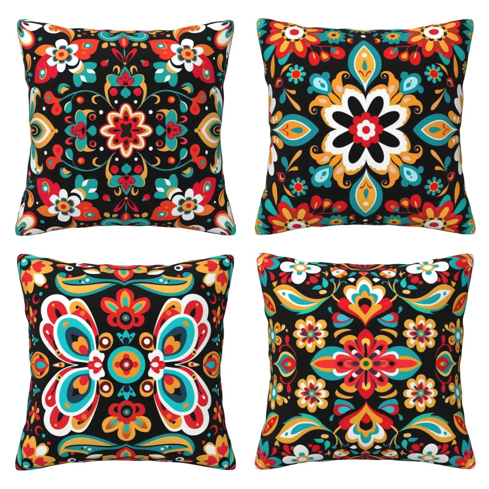 Colorful Mexican Floral Set of 4 Pillow Covers,Cushion Case Outdoor Sofa Throw Pillows Cover Garden Pillow Covers for Home Decor
Colorful Mexican Floral Set of 4 Pillow Covers,Cushion Case Outdoor Sofa Throw Pillows Cover Garden Pillow Covers for Home Decor