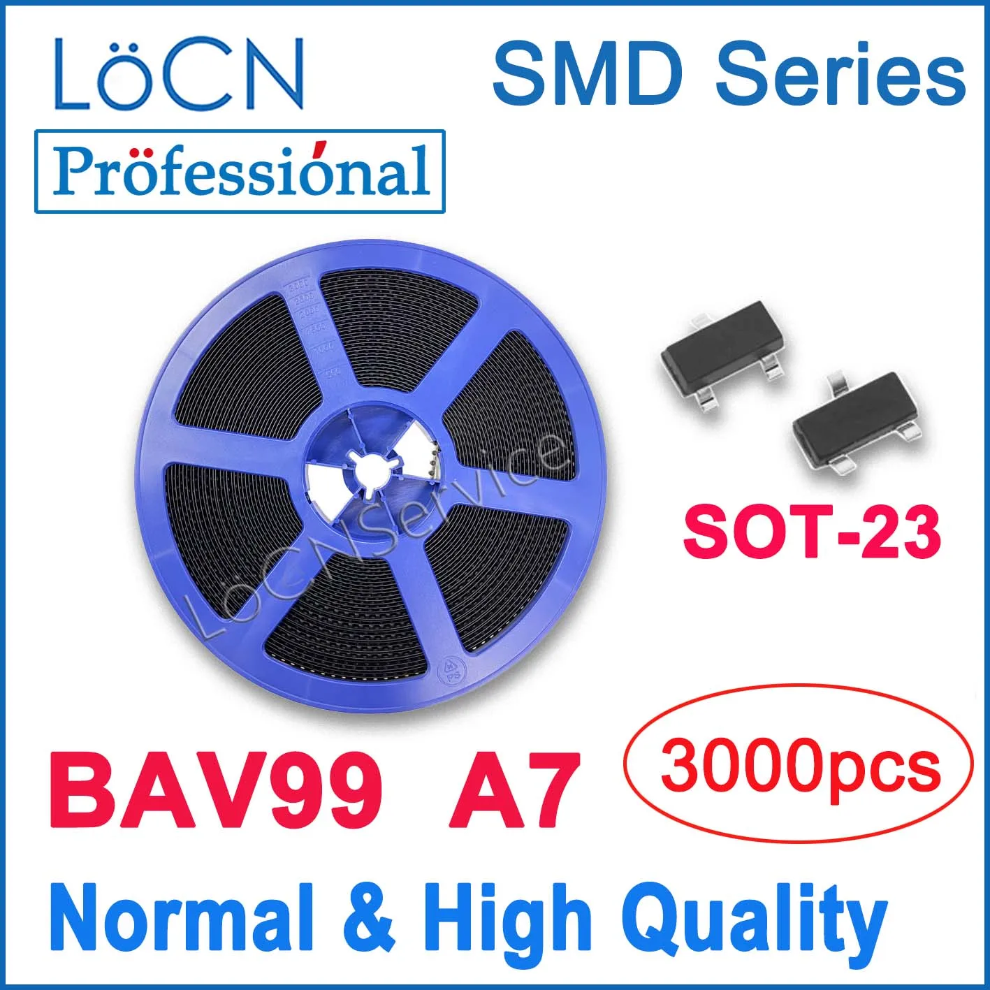 LoCN 3000PCS BAV99 200MA 0.2A 70V SOT23 SOT-23 Marking Code A7 SMD Switch Diode High Quality
LoCN 3000PCS BAV99 200MA 0.2A 70V SOT23 SOT-23 Marking Code A7 SMD Switch Diode High Quality