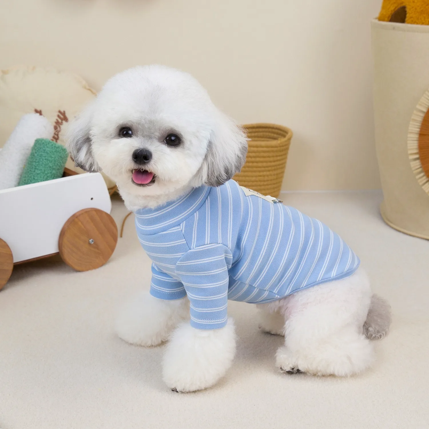 Cute Blue Dog Clothes Pet Winter Clothing Teddy Striped Vest Pet High Neck Bottom Shirt Warm Pet Supplies
Cute Blue Dog Clothes Pet Winter Clothing Teddy Striped Vest Pet High Neck Bottom Shirt Warm Pet Supplies