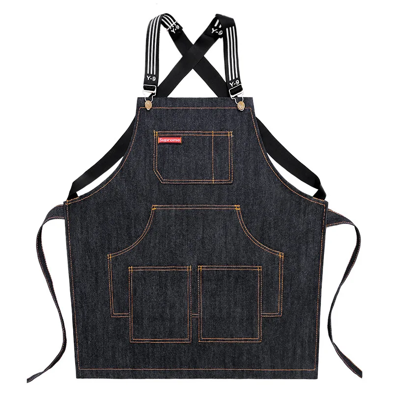 Hairstylist apron denim men and women work clothing barista milk tea barber shop painting
Hairstylist apron denim men and women work clothing barista milk tea barber shop painting