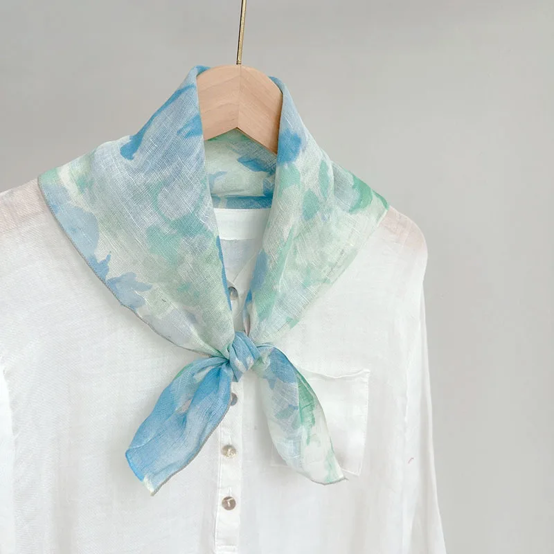 Scarf Linen Women Head Wrap Neck Handkerchief Sun Protection Breathable Blue Square Summer Accessory For Spring Holiday Gift
Scarf Linen Women Head Wrap Neck Handkerchief Sun Protection Breathable Blue Square Summer Accessory For Spring Holiday Gift