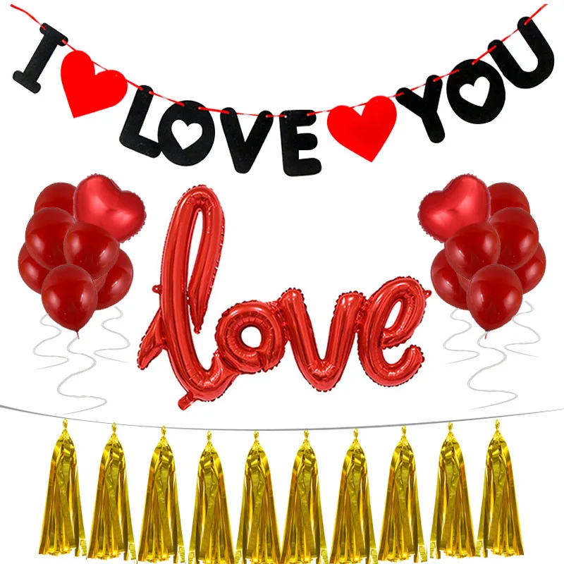 New Tanabata Valentine's Day Net Red Decoration Wedding Aluminum Foil Balloon Set Wedding Love Aluminum Film Balloon Package
New Tanabata Valentine's Day Net Red Decoration Wedding Aluminum Foil Balloon Set Wedding Love Aluminum Film Balloon Package