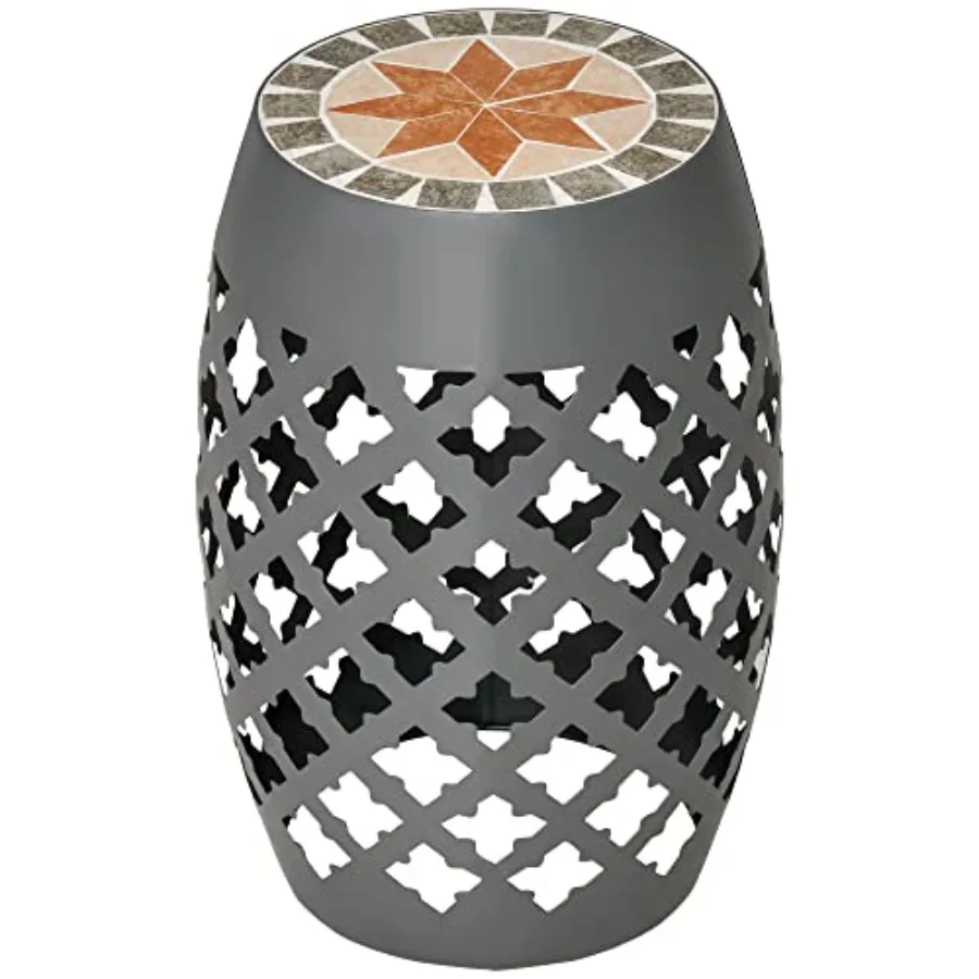 12 Patio Round Side Table for Outdoor Use, Mosaic Ceramic Top in Gray, Weather-Resistant Metal Frame, Compact Footstool and Pla
12 Patio Round Side Table for Outdoor Use, Mosaic Ceramic Top in Gray, Weather-Resistant Metal Frame, Compact Footstool and Pla