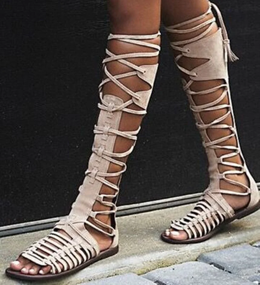 Hot Selling High Quality Grey Suede Leather Lace-up Gladiator Sandals Boots for Women Fashion Flat Summer Dress shoes woman Free
Hot Selling High Quality Grey Suede Leather Lace-up Gladiator Sandals Boots for Women Fashion Flat Summer Dress shoes woman Free
