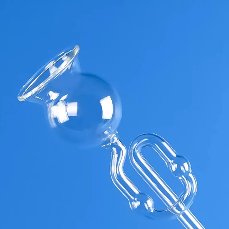 Long-necked funnel with elongated straight double balls for producing carbon dioxide borosilicate glass
Long-necked funnel with elongated straight double balls for producing carbon dioxide borosilicate glass