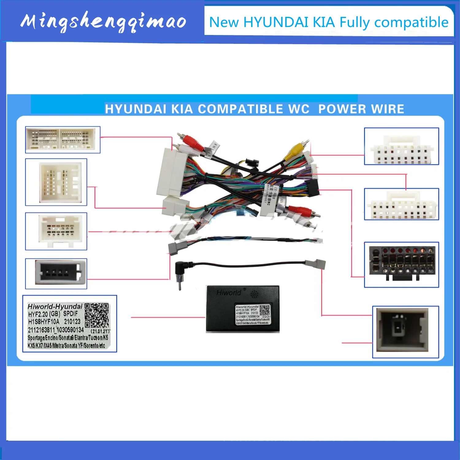 CANBUS Wiring Harness Power Cable Adapter with Canbus Box For NEW KIA HYUNDAI GPS 2 Din Android Car Radio Multimedia Player
CANBUS Wiring Harness Power Cable Adapter with Canbus Box For NEW KIA HYUNDAI GPS 2 Din Android Car Radio Multimedia Player