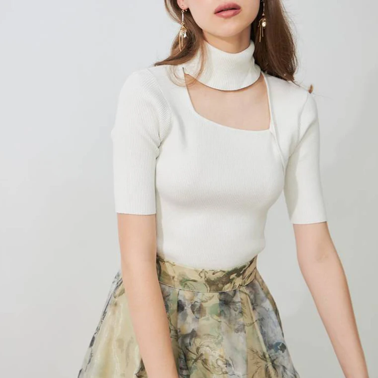 Slim Fit Short Sleeve Knitted Top Pure Color Square Collar Casual Style Women's Fashion Early Autumn New Arrival
Slim Fit Short Sleeve Knitted Top Pure Color Square Collar Casual Style Women's Fashion Early Autumn New Arrival