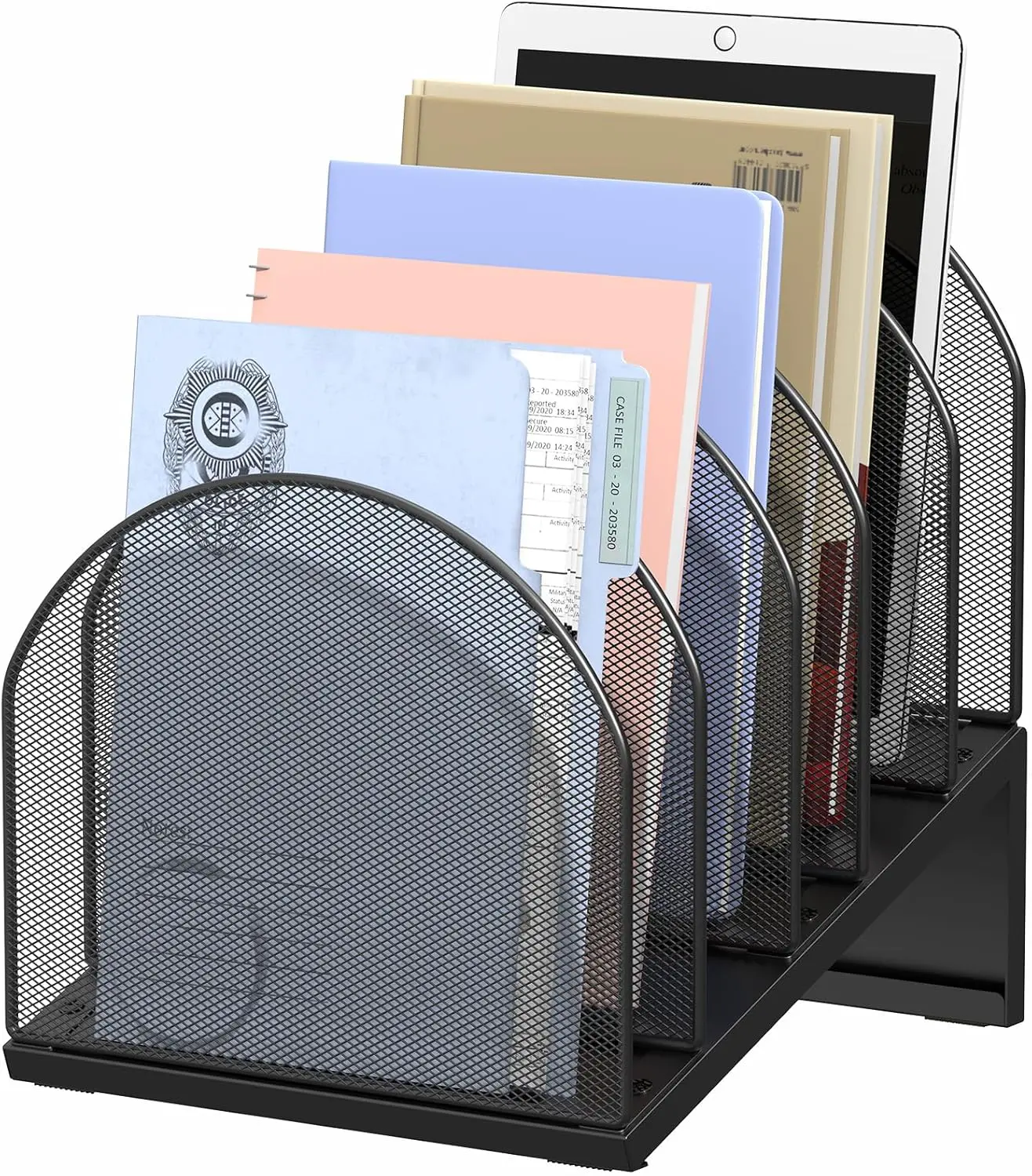 5-Section Mesh Desk File Organizer for Documents, Mail & Office Papers with Angled Compartments
5-Section Mesh Desk File Organizer for Documents, Mail & Office Papers with Angled Compartments