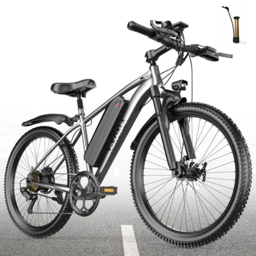 Electric mountain bike for commuting road trail snow use; aluminum alloy frame; black; 1500W peak motor 25 MPH speed 50+ miles
Electric mountain bike for commuting road trail snow use; aluminum alloy frame; black; 1500W peak motor 25 MPH speed 50+ miles