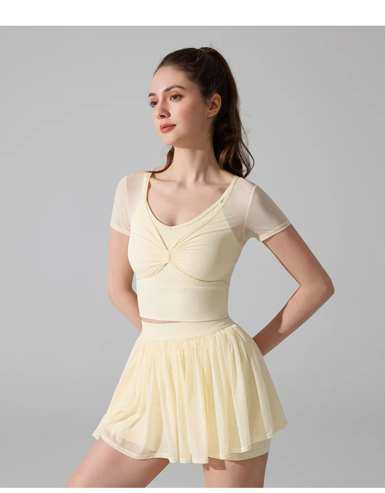 Women Yoga 2 Pieces Sets Fake Two Pieces Short Sleeve T-shirt High Waist Anti-emptied Skirt Fitness Pilates Ropa Mujer Sets
Women Yoga 2 Pieces Sets Fake Two Pieces Short Sleeve T-shirt High Waist Anti-emptied Skirt Fitness Pilates Ropa Mujer Sets