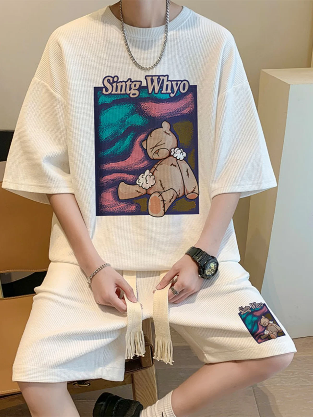 Casual Ice Silk Baskeall Sportswear Set ort Sve T-irt And orts for Teenage Boys Summer Cool Feeling Faion Brand
Casual Ice Silk Baskeall Sportswear Set ort Sve T-irt And orts for Teenage Boys Summer Cool Feeling Faion Brand