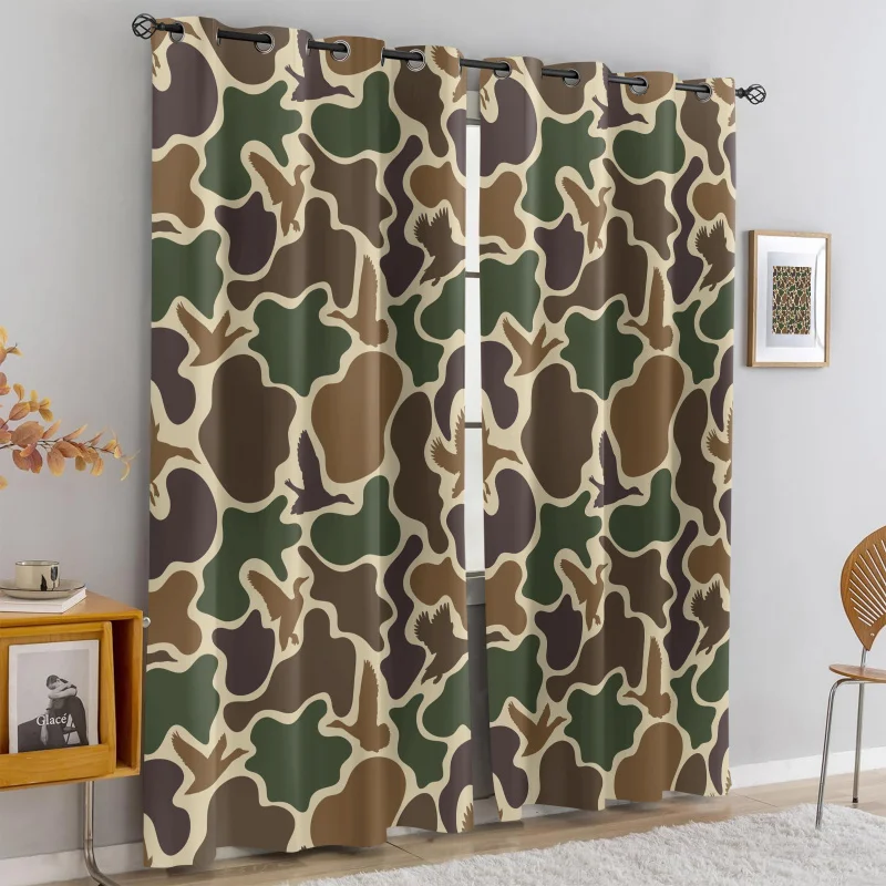 2Pcs Hunting Duck Camouflage Print Perforated Blackout Curtains, Multi Size Living Room Bedroom Insulation Decoration
2Pcs Hunting Duck Camouflage Print Perforated Blackout Curtains, Multi Size Living Room Bedroom Insulation Decoration