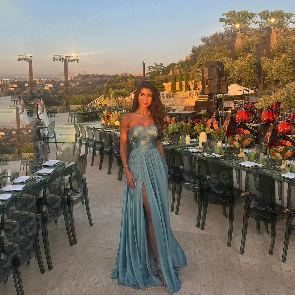 Simple A Line Women's Evening Dresses Sweetheart Prom Gowns Customized Sexy Sleeveless Side Slit Vestidos Para Mujer Elegantes
Simple A Line Women's Evening Dresses Sweetheart Prom Gowns Customized Sexy Sleeveless Side Slit Vestidos Para Mujer Elegantes