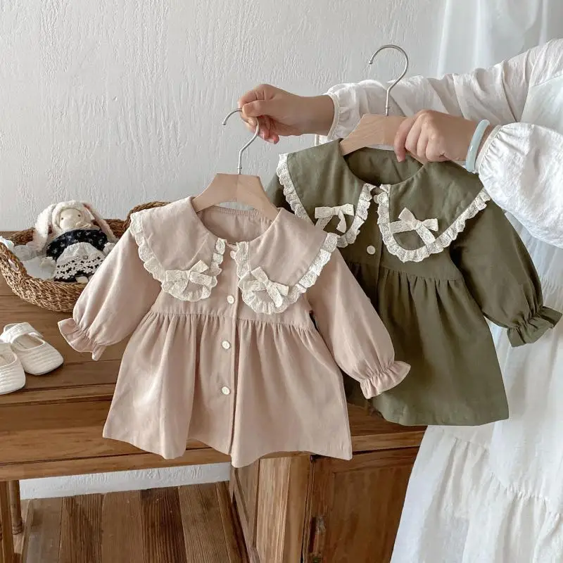 Новинка осени 2024, платье с длинными рукавами для маленьких девочек, однотонное винтажное платье принцессы с воротником Питера Пэна для девочек, хлопковая одежда для малышей
Новинка осени 2024, платье с длинными рукавами для маленьких девочек, однотонное винтажное платье принцессы с воротником Питера Пэна для девочек, хлопковая одежда для малышей