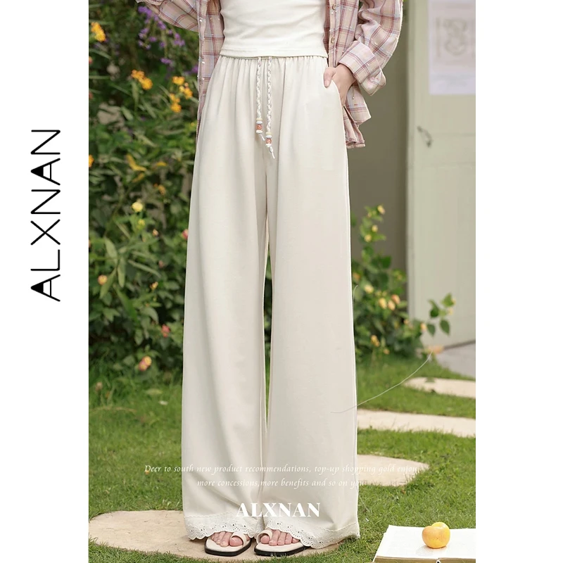 ALXNAN Casual Pants Apricot Straight Leg Lace Hollow Embroidery Spliced Pant Hem Elegant Pants Summer Fashion Trousers L65513
ALXNAN Casual Pants Apricot Straight Leg Lace Hollow Embroidery Spliced Pant Hem Elegant Pants Summer Fashion Trousers L65513
