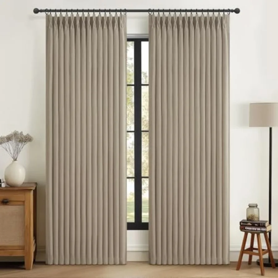 Flax ish Blocking Curtains 90 Inch Long 2 Panels Set for Dining Room Neutral Memory Shape Pleated out Heavy Duty Curtain with H
Flax ish Blocking Curtains 90 Inch Long 2 Panels Set for Dining Room Neutral Memory Shape Pleated out Heavy Duty Curtain with H