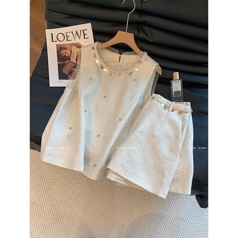 Summer New Style Small Fragrance Fashion Set Women's Short Sleeve round Neck T-Shirt And Shorts Two-Piece Set Elegant Youthful
Summer New Style Small Fragrance Fashion Set Women's Short Sleeve round Neck T-Shirt And Shorts Two-Piece Set Elegant Youthful