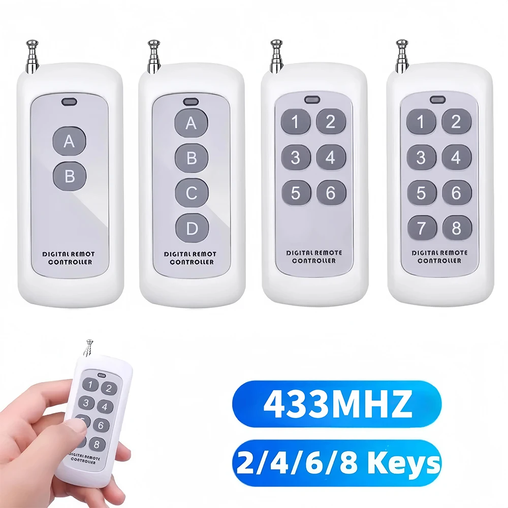 433MHz Remote Control Learning Code 1527 1000m Long Range Wireless Controller Transmitter for Water Pump Tubular Motor Lamp
433MHz Remote Control Learning Code 1527 1000m Long Range Wireless Controller Transmitter for Water Pump Tubular Motor Lamp