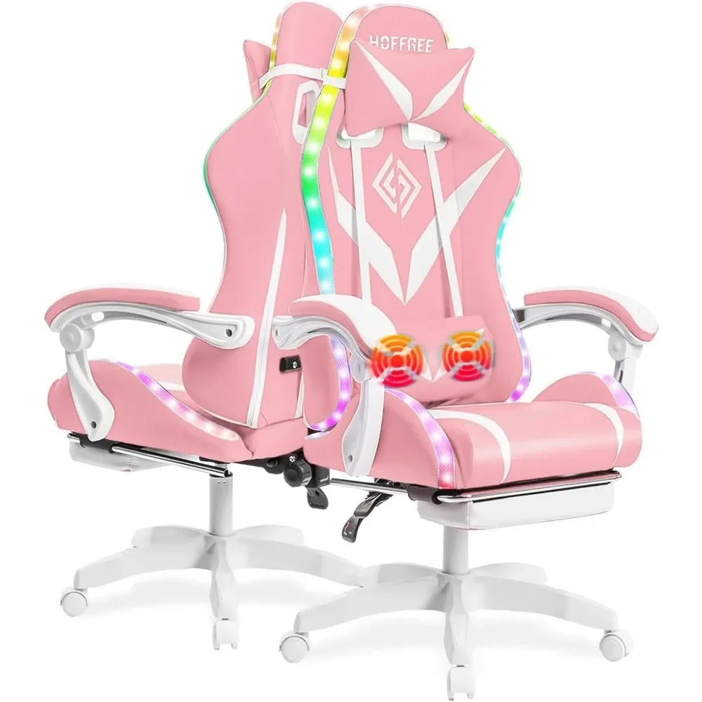Gaming Chair with LED RGB Lights Massage Ergonomic Video Game Chairs with Footrest High Back Reclining Computer Chair with Adju
Gaming Chair with LED RGB Lights Massage Ergonomic Video Game Chairs with Footrest High Back Reclining Computer Chair with Adju