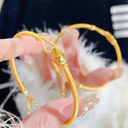 Luxury 24K 9999 Pure Gold Gold shop with spirit snake horseshoe buckle ring women's bracelet open bracelet
Luxury 24K 9999 Pure Gold Gold shop with spirit snake horseshoe buckle ring women's bracelet open bracelet