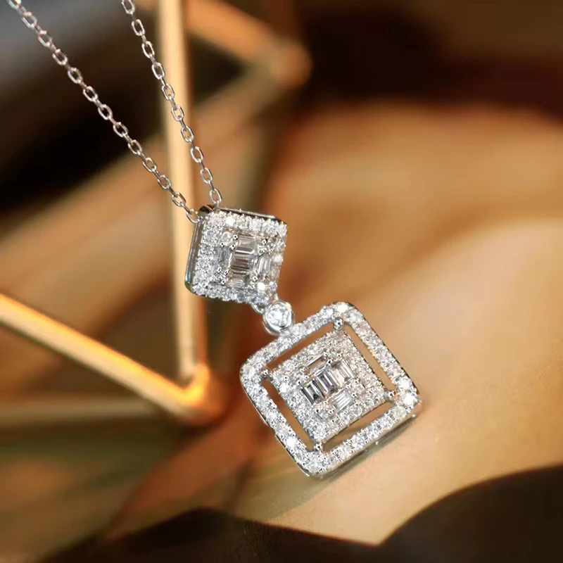 Huitan Luxury Geometric Pendant Necklace Lady Silver Color Bright Zirconia Accessories for Engagement Fashion Wedding Jewelry
Huitan Luxury Geometric Pendant Necklace Lady Silver Color Bright Zirconia Accessories for Engagement Fashion Wedding Jewelry