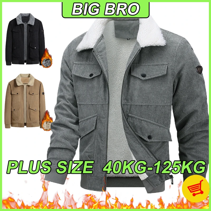 Thick Cotton Coat Men's Plus Size 8XL Autumn Winter Corduroy Middle-aged Lapel Outdoor Warm Oversized Long-sleeved Jackets
Thick Cotton Coat Men's Plus Size 8XL Autumn Winter Corduroy Middle-aged Lapel Outdoor Warm Oversized Long-sleeved Jackets