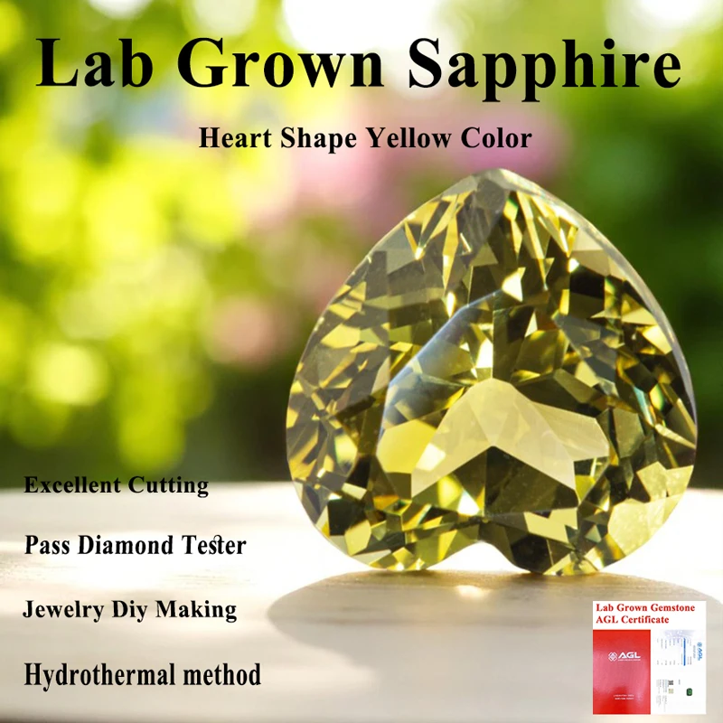 Lab Grown Sapphire Heart Shape Yellow Color Charms Advanced Jewelry DIY Ring Necklace Earrings Materials Selectable CertificatN
Lab Grown Sapphire Heart Shape Yellow Color Charms Advanced Jewelry DIY Ring Necklace Earrings Materials Selectable CertificatN