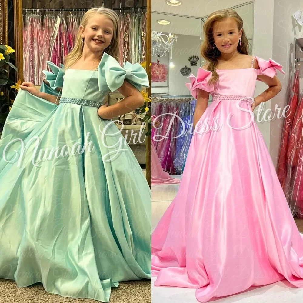 2025 New Satin Flower Girl Dresses for Wedding With Bows Floor Length Girl Gown for Photoshoot First Communion Gowns Customized
2025 New Satin Flower Girl Dresses for Wedding With Bows Floor Length Girl Gown for Photoshoot First Communion Gowns Customized