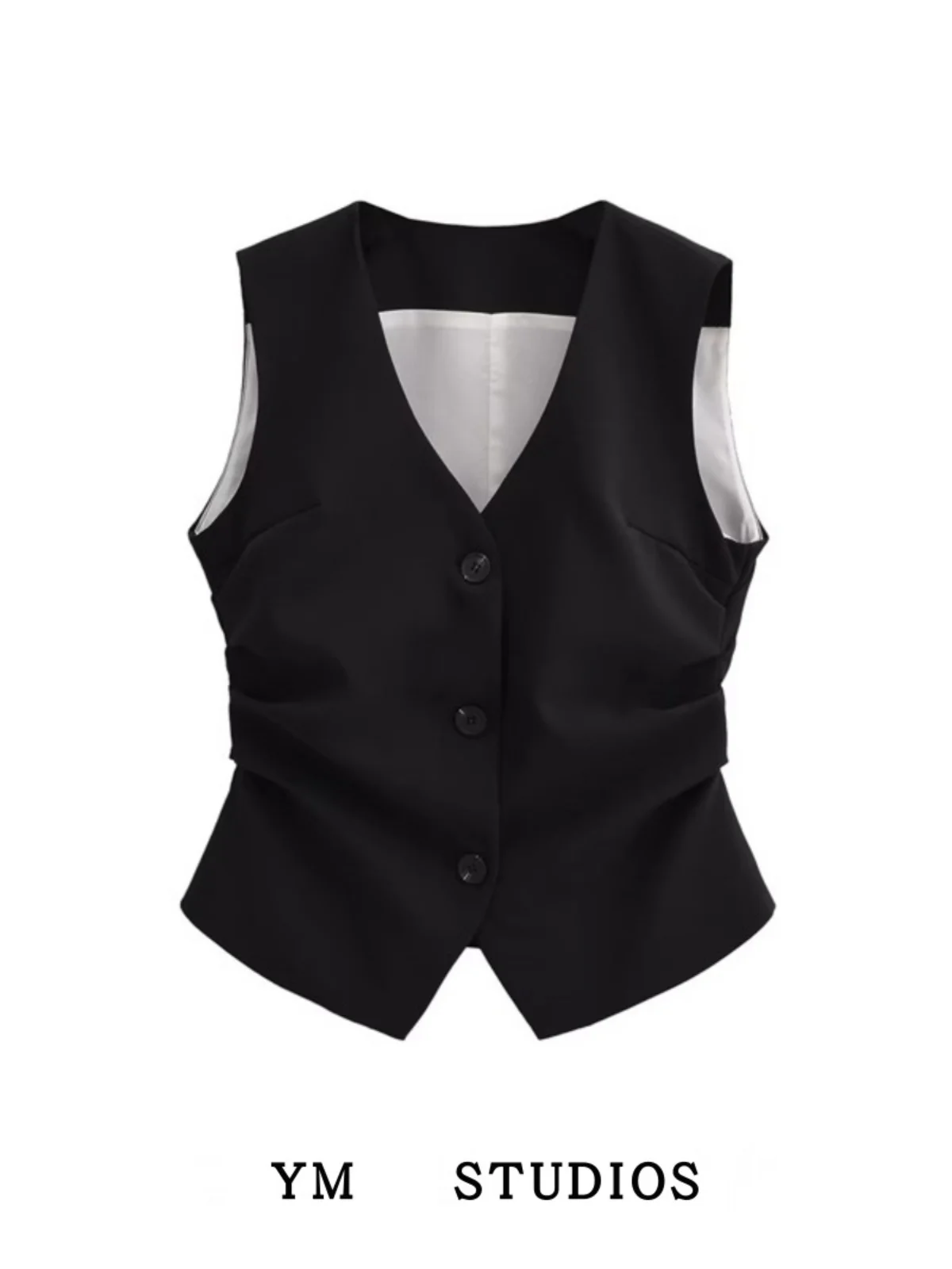 Американский дизайн, тонкий жилет со складками на талии, уличная одежда, V-образный вырез, длина или одной пуговице, уличная мода, рабочая одежда, жилет
Американский дизайн, тонкий жилет со складками на талии, уличная одежда, V-образный вырез, длина или одной пуговице, уличная мода, рабочая одежда, жилет