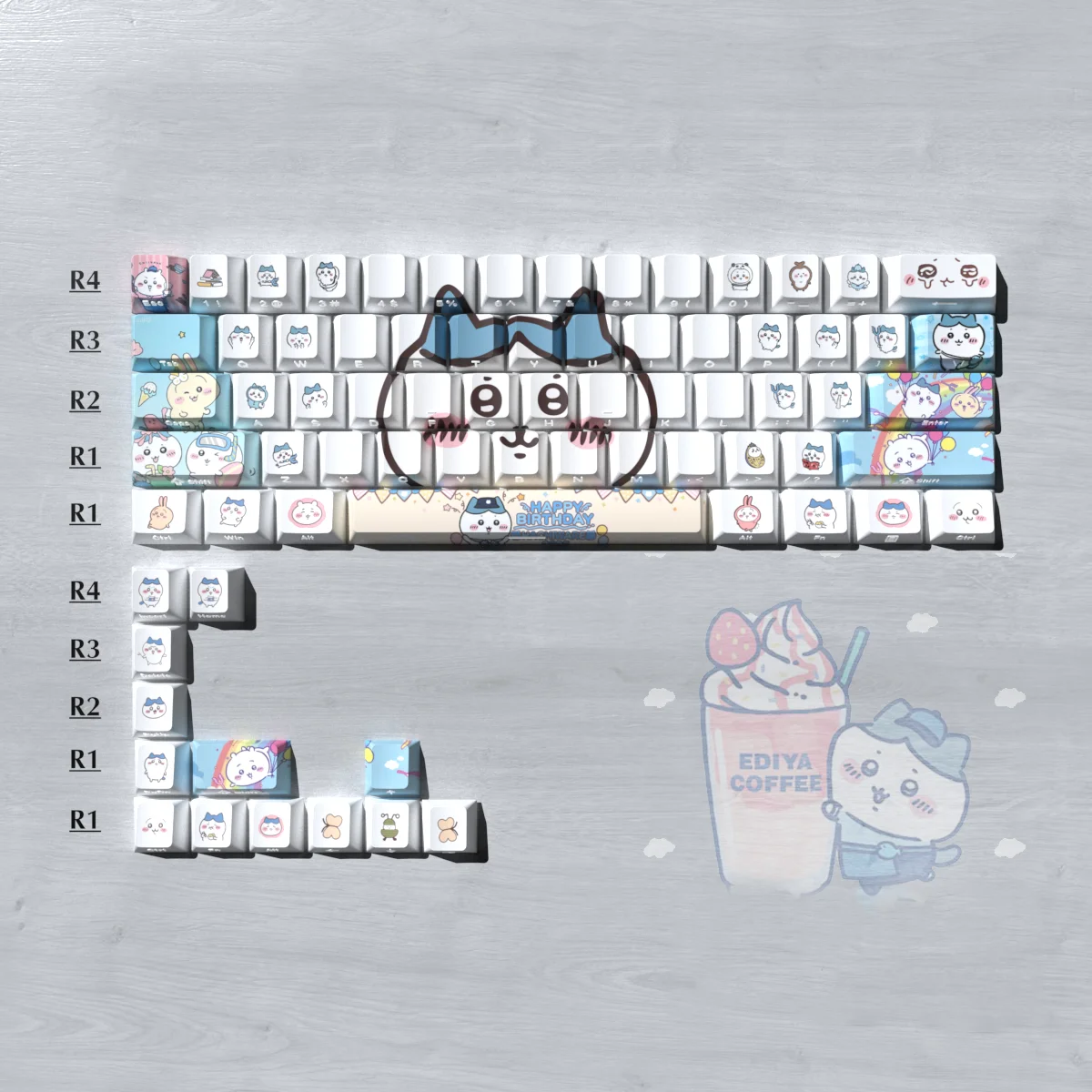 74Keys Cute Cartoon Side-engraved Translucent PBT Keycap Set Sanrio Series DYE-SUB Key Caps For MX Switch Mechanical Keyboard
74Keys Cute Cartoon Side-engraved Translucent PBT Keycap Set Sanrio Series DYE-SUB Key Caps For MX Switch Mechanical Keyboard