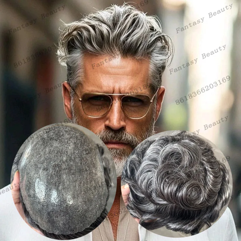 Gray Hairpieces for Black Man 100% Virgin Human Hair 1b40 1b50 Grey Brown Black Full Injection 0.1mm PU Base Men Toupee System
Gray Hairpieces for Black Man 100% Virgin Human Hair 1b40 1b50 Grey Brown Black Full Injection 0.1mm PU Base Men Toupee System
