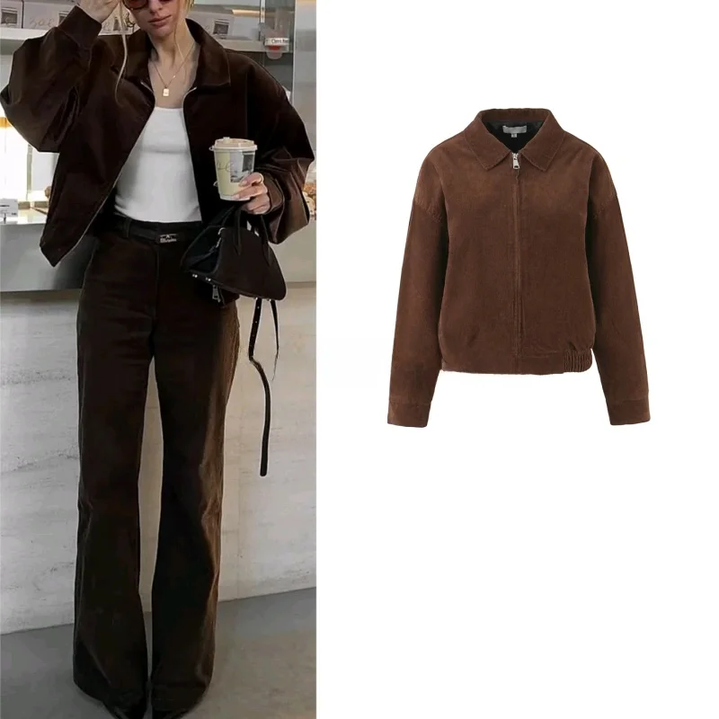 Retro Style Women's Jacket Autumn Collection Short Length Long Sleeve Pilot Coat Velvet Material Zipper Closure Warmth Function
Retro Style Women's Jacket Autumn Collection Short Length Long Sleeve Pilot Coat Velvet Material Zipper Closure Warmth Function