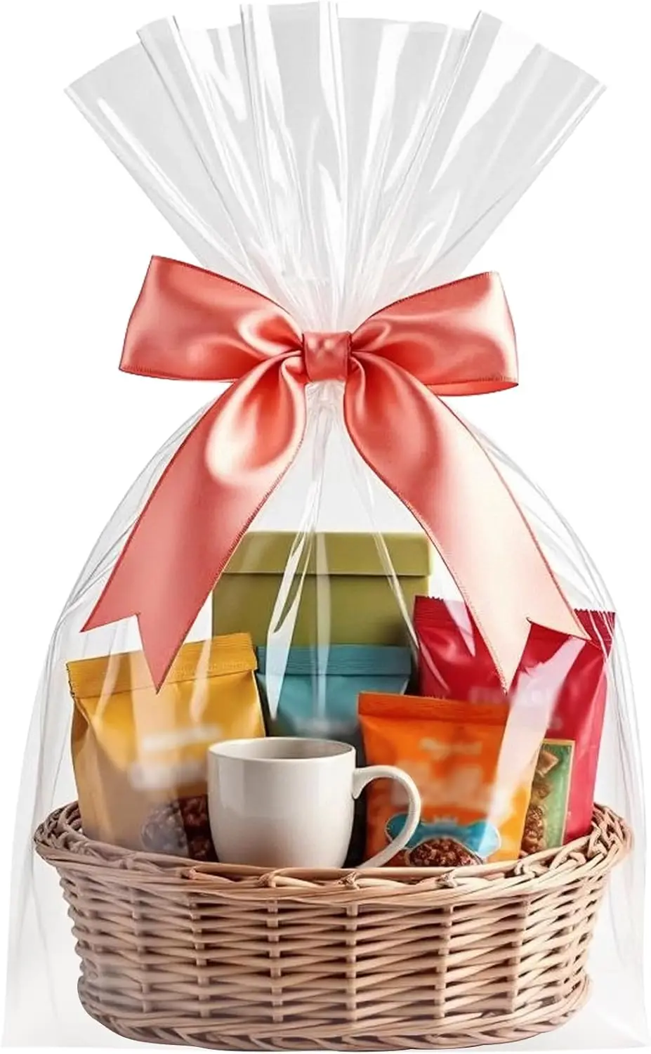 Clear Cellophane Bags 16x24 Inch 20 Pcs for Gift Baskets with Sturdy Plastic Wrap
Clear Cellophane Bags 16x24 Inch 20 Pcs for Gift Baskets with Sturdy Plastic Wrap