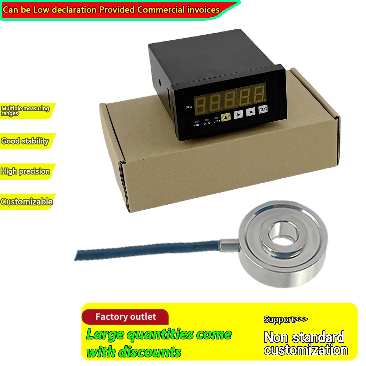 Hollow Washer Load Cell Sensor Indicator Combo Kit Stainless Steel IP66 for Lifting Equipment Climbing Frame Monitoring
Hollow Washer Load Cell Sensor Indicator Combo Kit Stainless Steel IP66 for Lifting Equipment Climbing Frame Monitoring