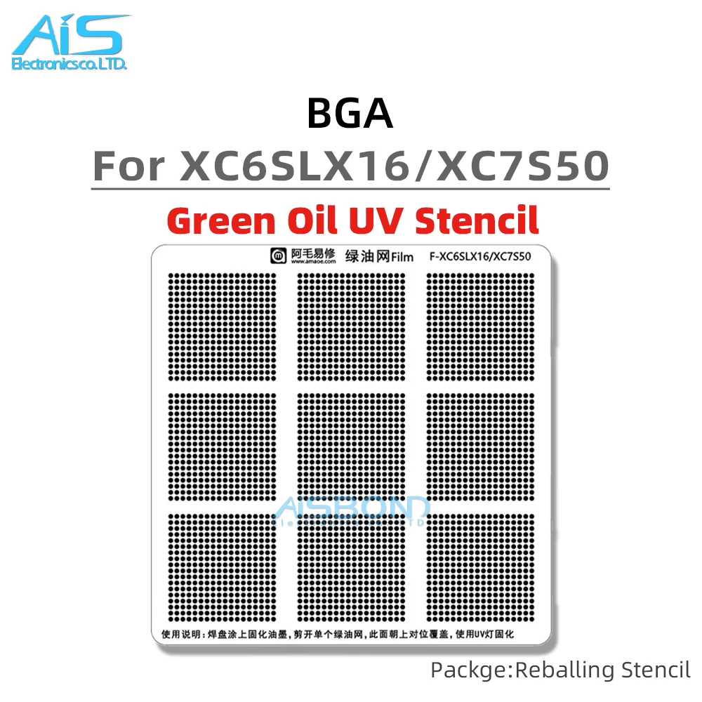 Amaoe Green Oil Net UV Solder Mask Ink Kit For XC6SLX16 XC7S50 chip Board BGA Reballing Stencil
Amaoe Green Oil Net UV Solder Mask Ink Kit For XC6SLX16 XC7S50 chip Board BGA Reballing Stencil
