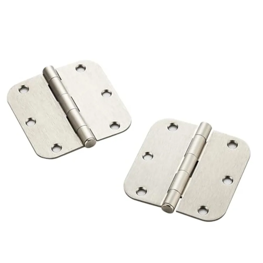 Pack Rounded Satin Nickel Door Hinges ½"x ½" Stainless Steel Hinges Flat Iron Bifold Residential Standard.5 x.5 Inch Door Hardw
Pack Rounded Satin Nickel Door Hinges ½"x ½" Stainless Steel Hinges Flat Iron Bifold Residential Standard.5 x.5 Inch Door Hardw