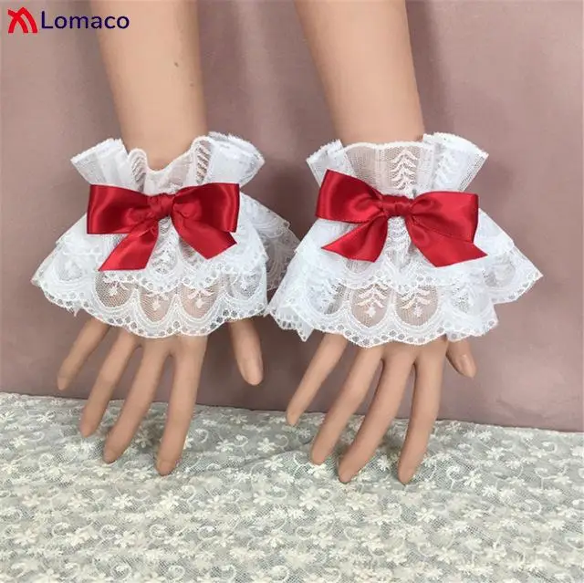 Multicolor Sweet Lolita Hand Wrist Cuffs Bowknot Lace Trim Maid Cosplay Costume Accessories For Women Girl Bracelet Wristlet
Multicolor Sweet Lolita Hand Wrist Cuffs Bowknot Lace Trim Maid Cosplay Costume Accessories For Women Girl Bracelet Wristlet