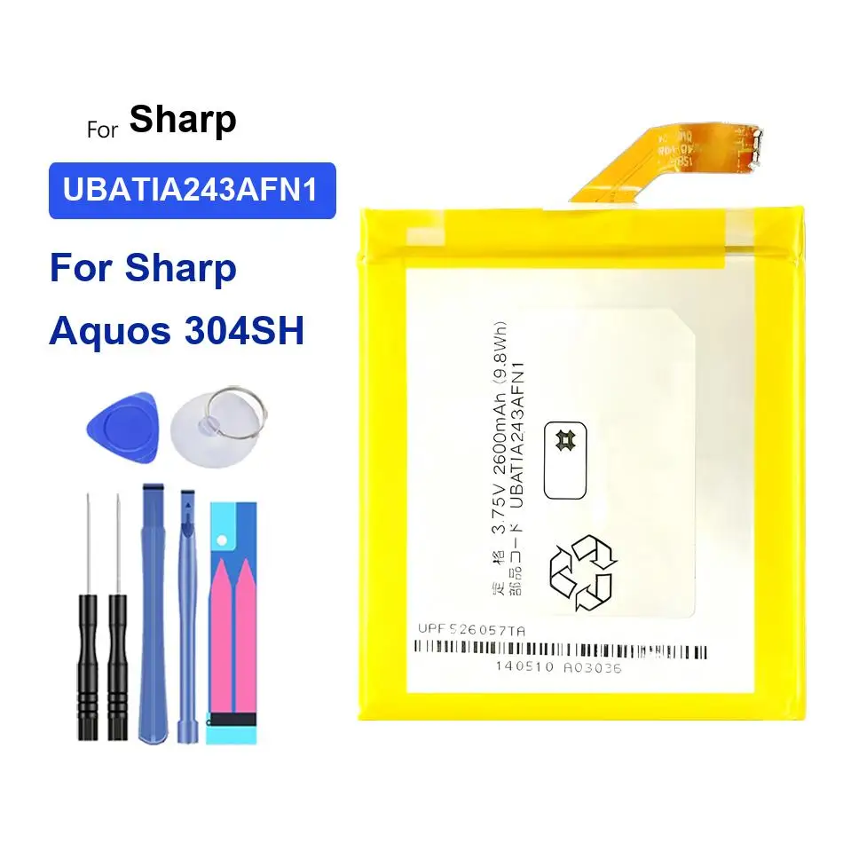 UBATIA243AFN1 Reliable Replacement For Sharp Aquos 304SH 2600mAh Mobile Phone Battery
UBATIA243AFN1 Reliable Replacement For Sharp Aquos 304SH 2600mAh Mobile Phone Battery