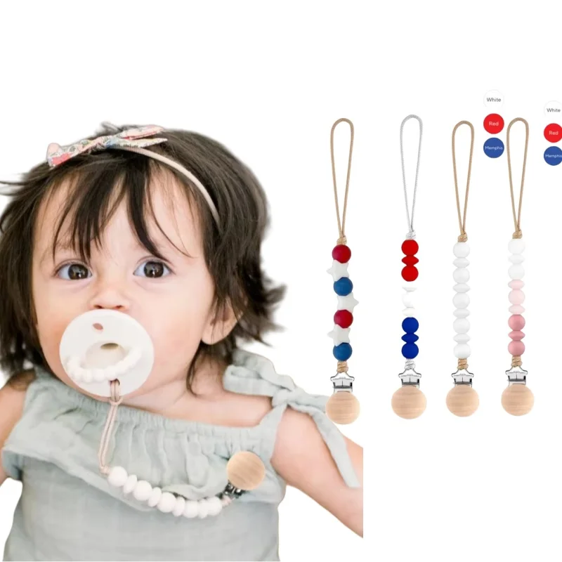 Beech Wood Baby Pacifier Clip with Silicone round Abacus Beads Nipple Chain Nursing Teether Chew Toy Dummy Holder for Infants
Beech Wood Baby Pacifier Clip with Silicone round Abacus Beads Nipple Chain Nursing Teether Chew Toy Dummy Holder for Infants