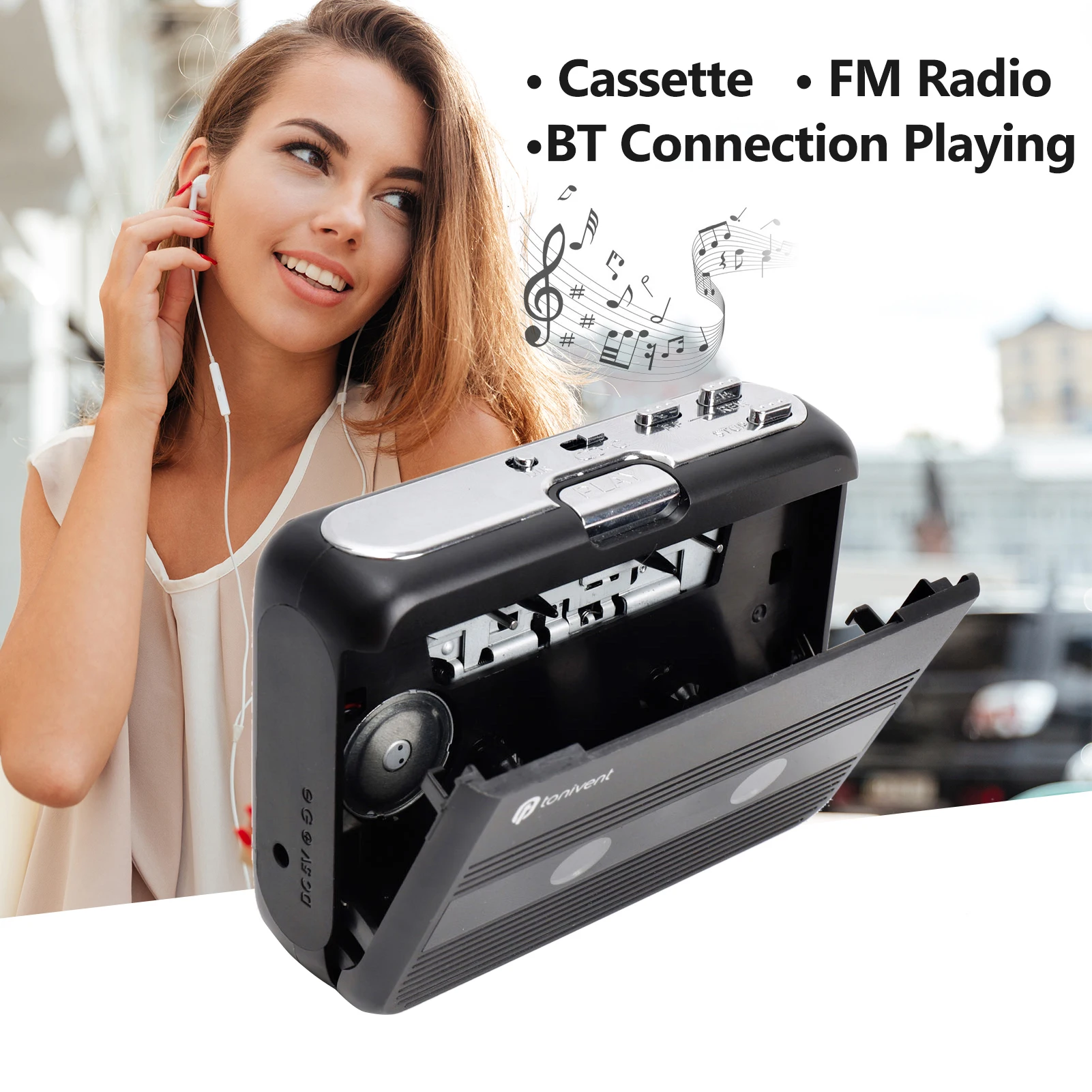 Mini Cassette Player Tape Record FM Radio with 3.5mm Headphone Jack Volume Control
Mini Cassette Player Tape Record FM Radio with 3.5mm Headphone Jack Volume Control