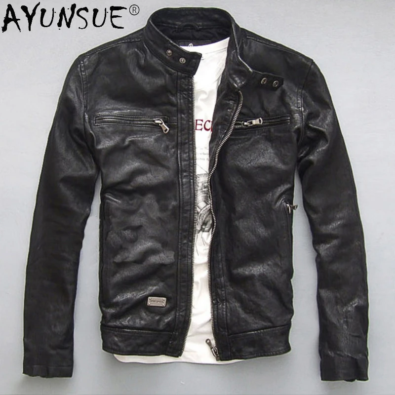 AYUNSUE Genuine Leather Jacket Men Vintage Natural Sheepskin Coat Spring Autumn Mens Motorcycle Leather Fashion Chaquetas Hombre
AYUNSUE Genuine Leather Jacket Men Vintage Natural Sheepskin Coat Spring Autumn Mens Motorcycle Leather Fashion Chaquetas Hombre
