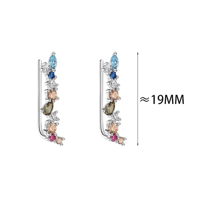 Real 925 Sterling Silver Colorful Zircon Geometric Stud Earrings for Women Minimalist Bohemia Fine Jewelry Accessories
Real 925 Sterling Silver Colorful Zircon Geometric Stud Earrings for Women Minimalist Bohemia Fine Jewelry Accessories