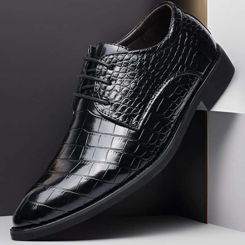 2026 New Mens Embossed Leather Dress Shoes Pointed Toe Lace Up Oxfords Formal Business Office Wedding Party Wear Comforta
2026 New Mens Embossed Leather Dress Shoes Pointed Toe Lace Up Oxfords Formal Business Office Wedding Party Wear Comforta